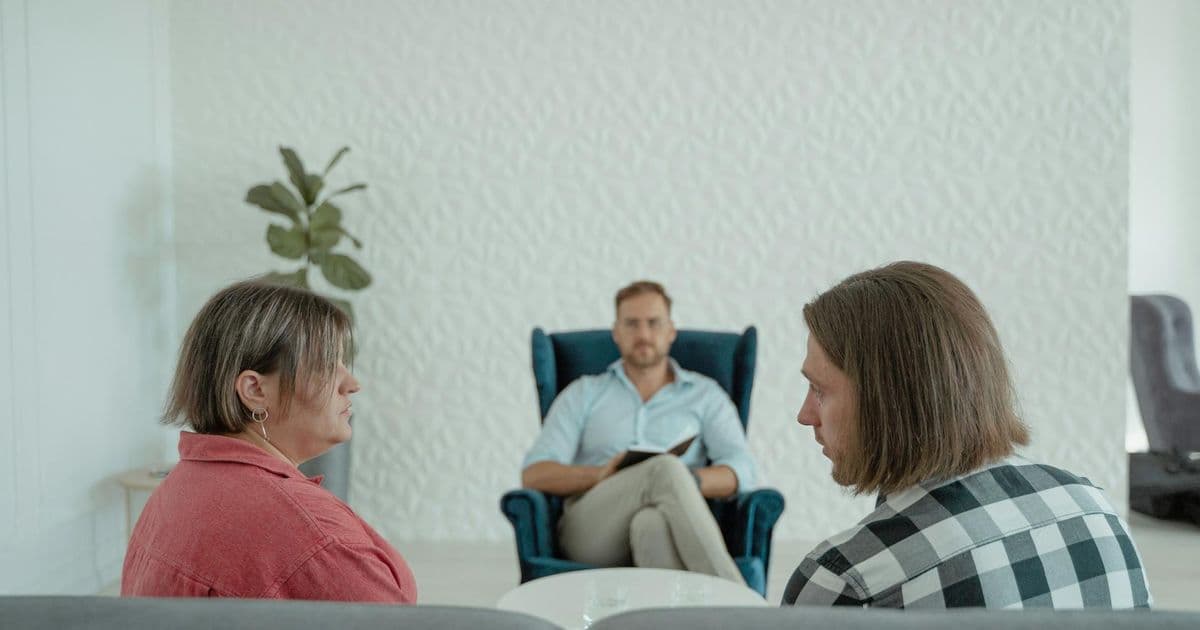 Therapist in a professional counseling office setting