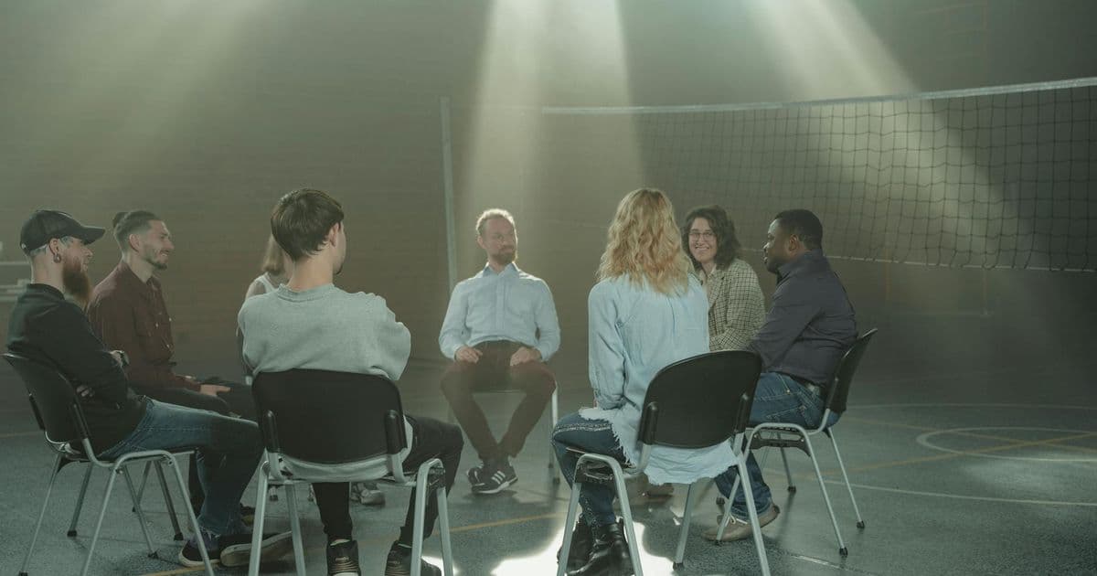 Group counseling session in a circle arrangement
