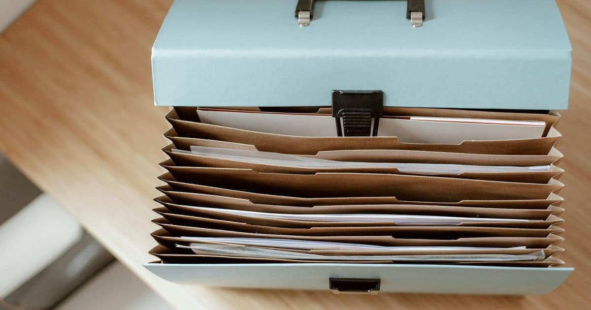 Healthcare claim documents organized in a folder